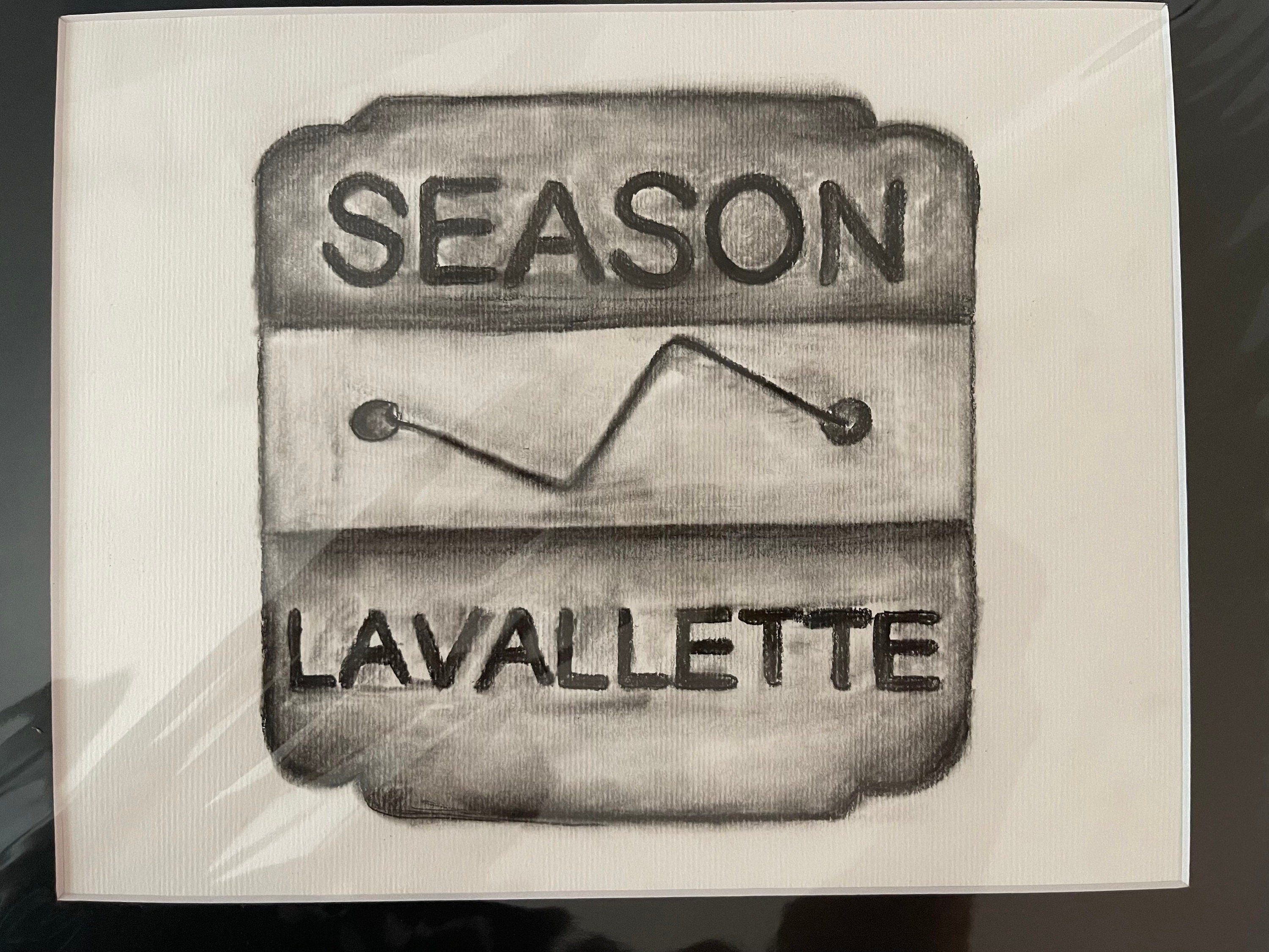 Beach badge charcoal drawing ( style 1)