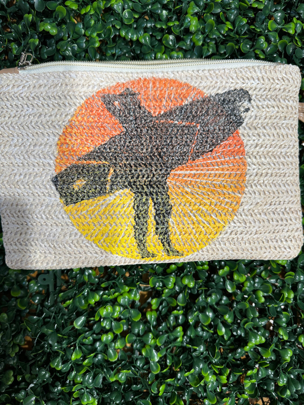 Surfer girl sunset # 3 straw wristlet