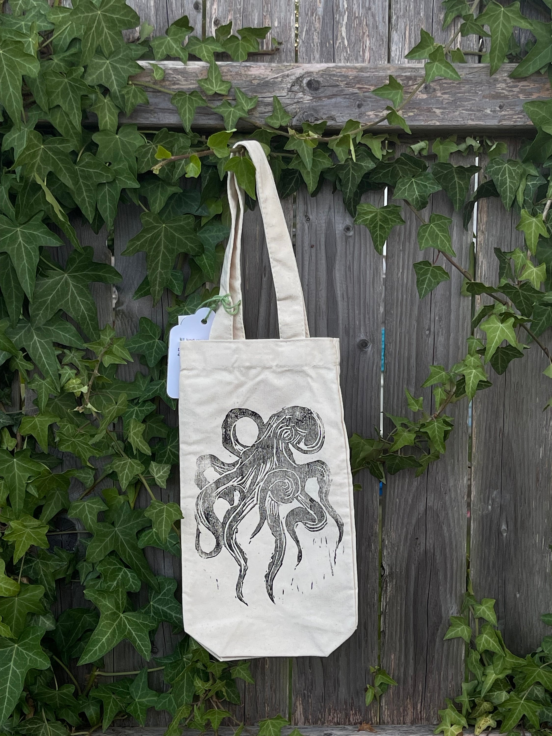 OctopusB lock Printed Wine bag art gift wine lover gift House Warming gifts