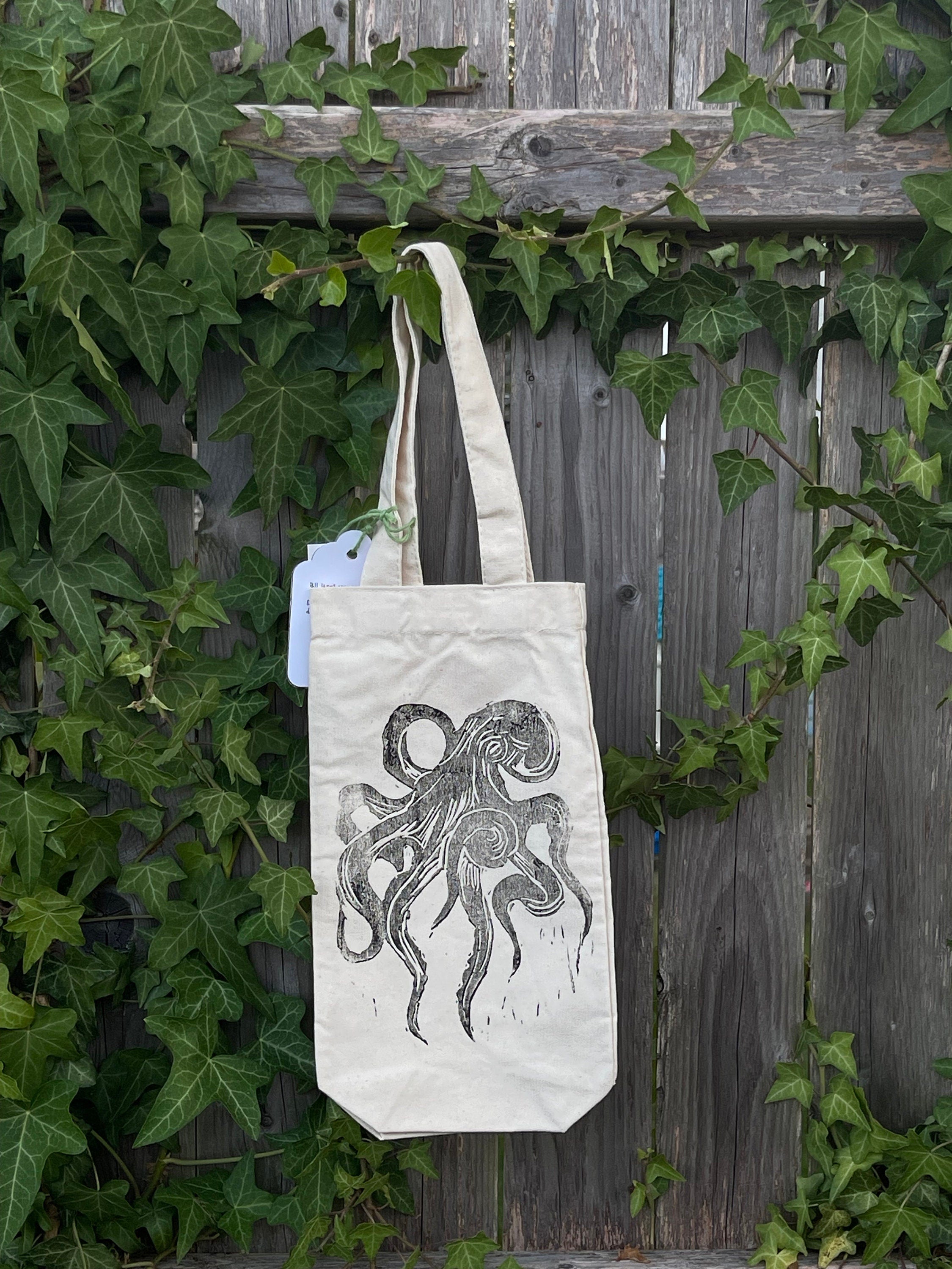 OctopusB lock Printed Wine bag art gift wine lover gift House Warming gifts