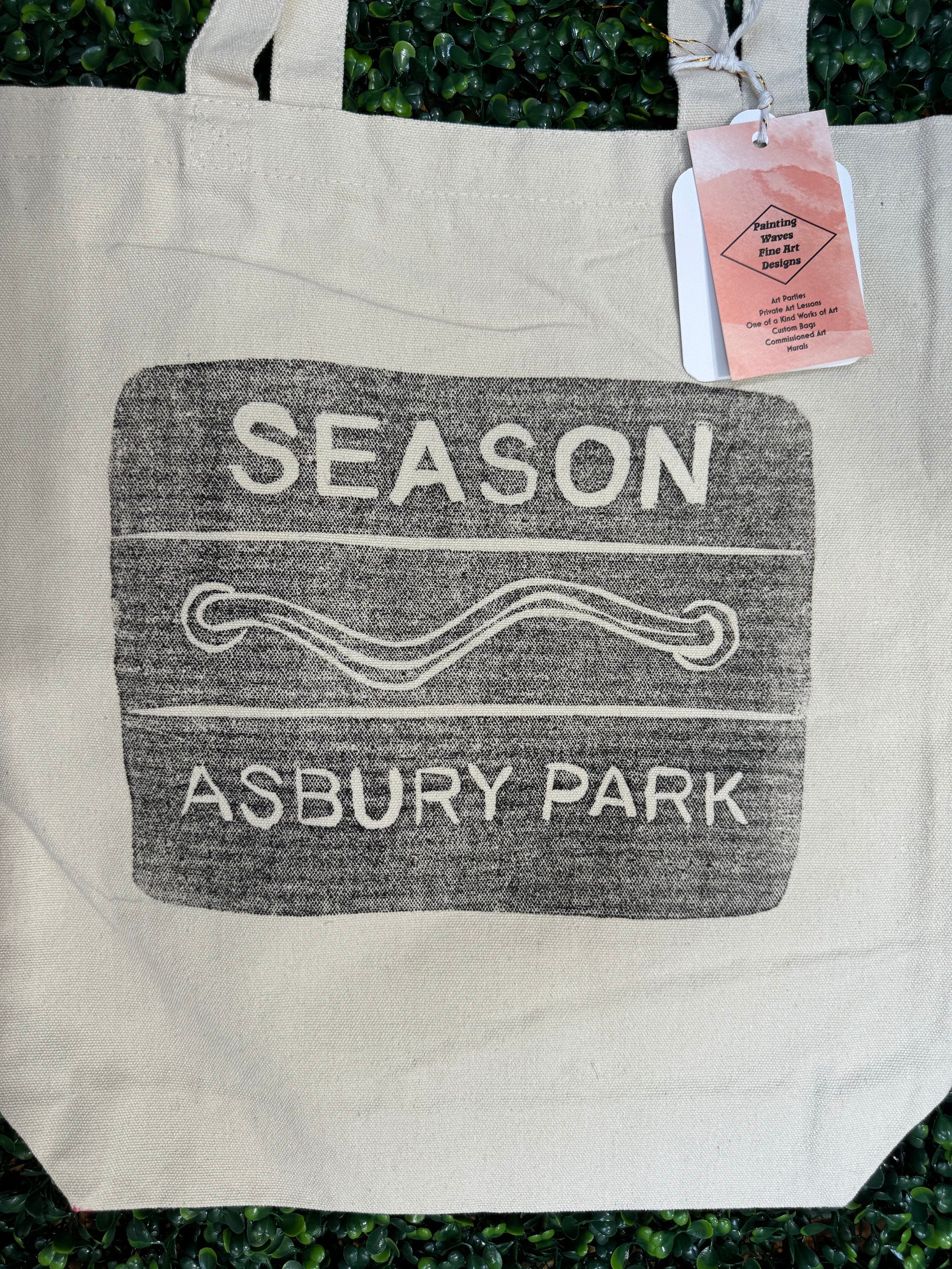 Asbury Park Beach Badge Tote Bag