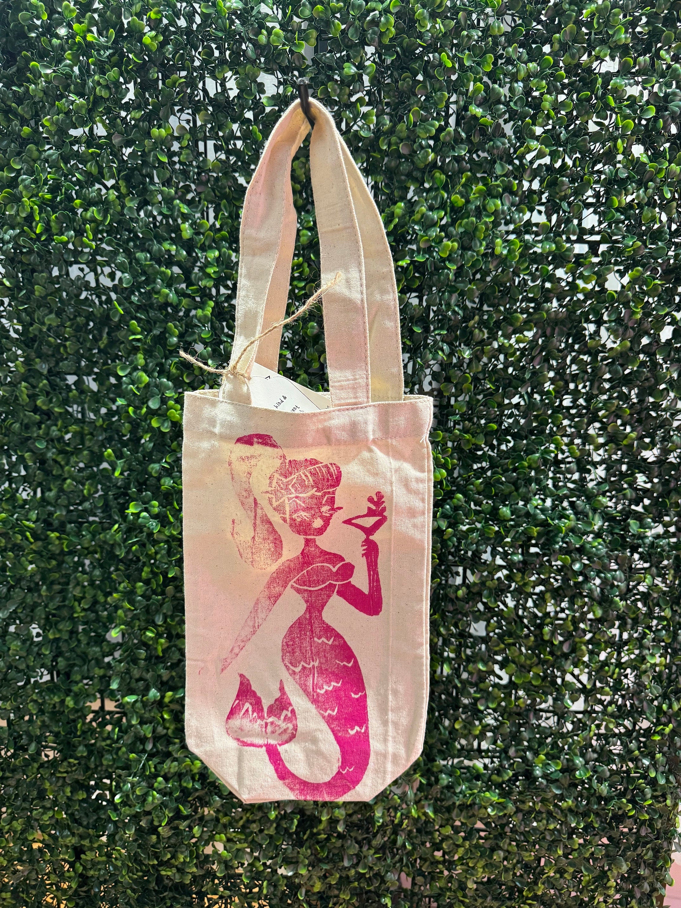 Mermaid with a martini  Wine bag