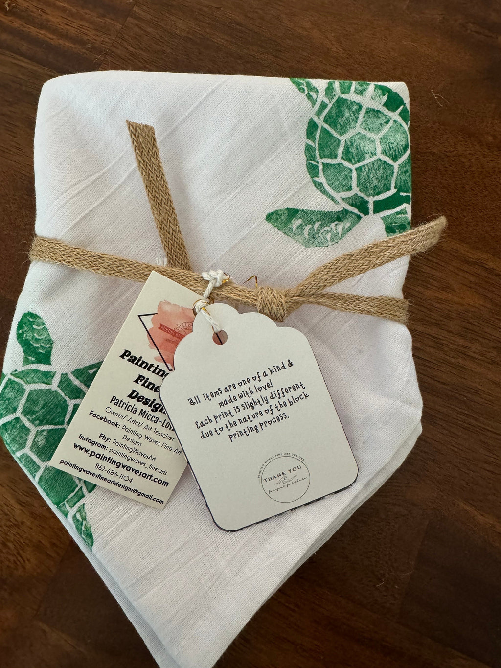 Green Turtle Tea Towel