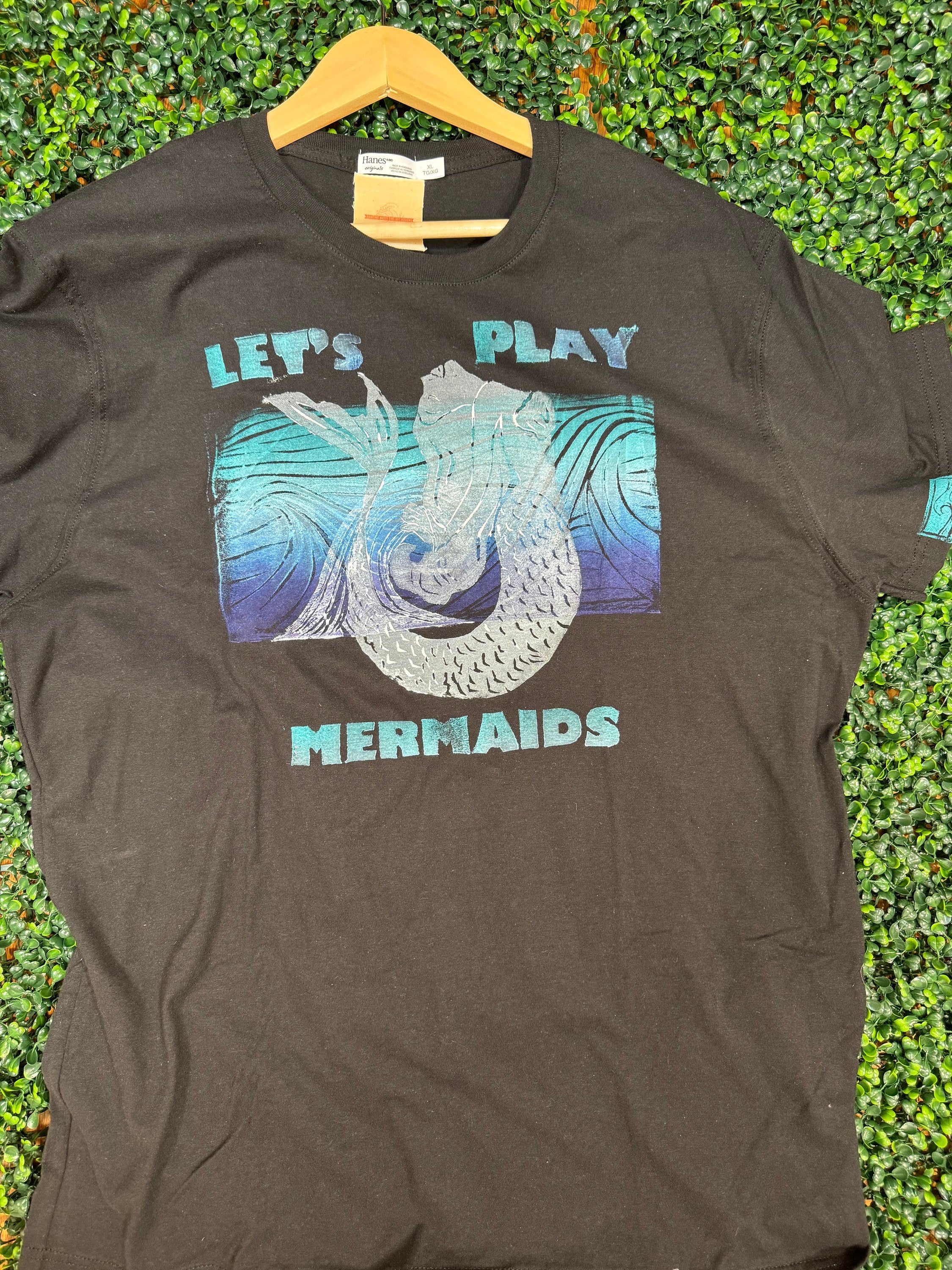 Let’s Play Mermaids Black T-shirt
