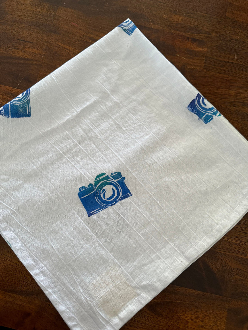 Camera Block printed Tea Towel Original designs gifts kitchen