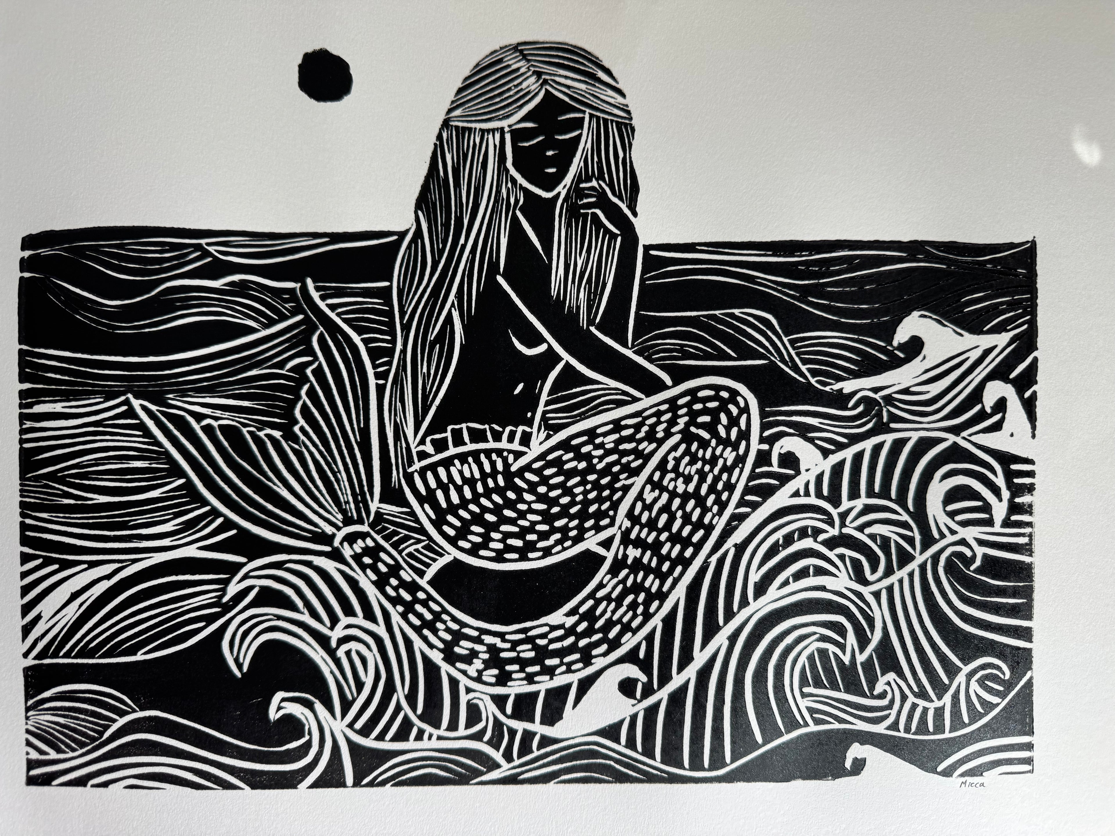 Mermaid Block Print