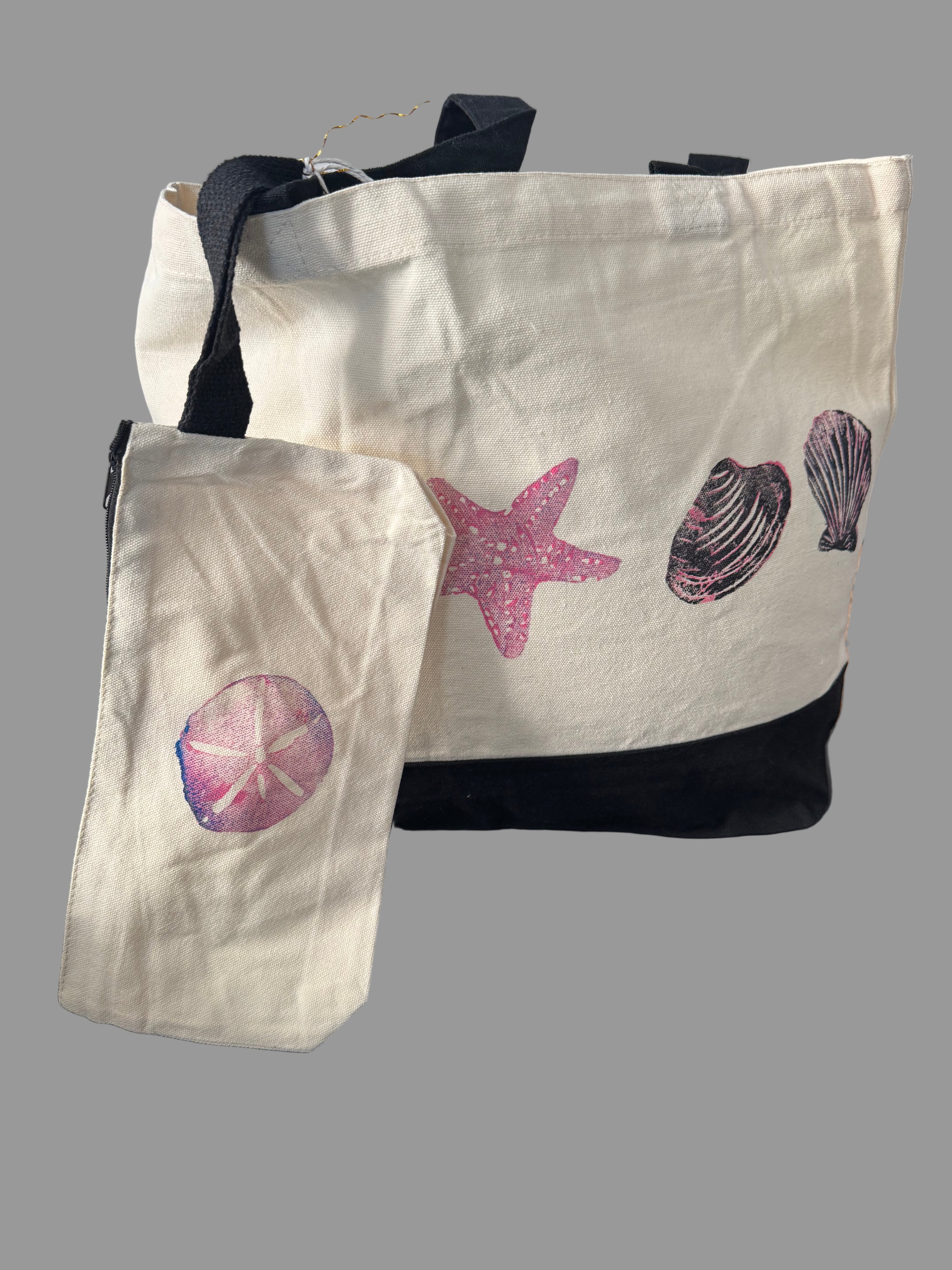 Pink Shell Tote Bag & Wristlet