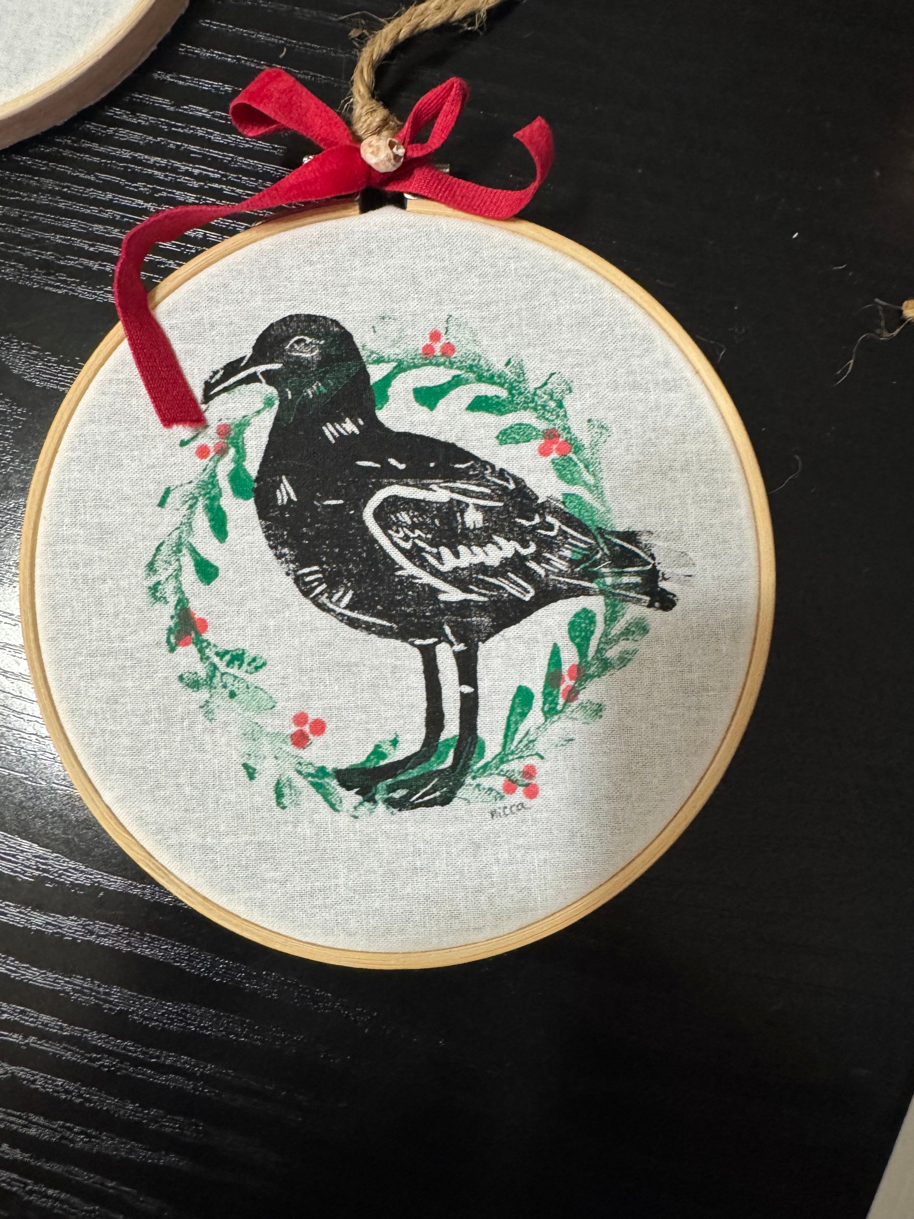 seagull  ornament  hand printed block printed unique great gifts (Copy)