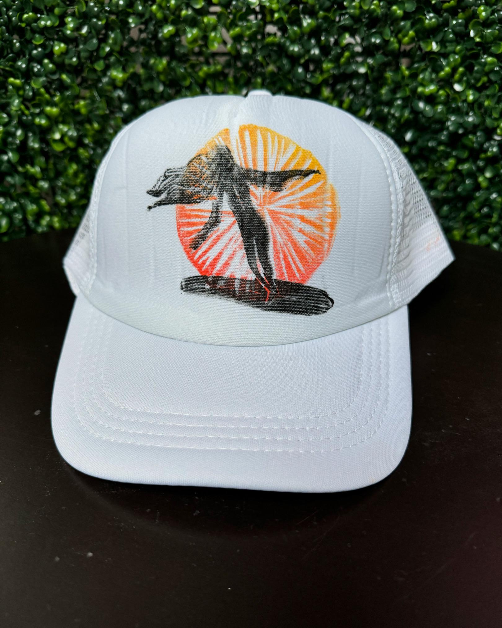 Surfer girl  trucker hat in white