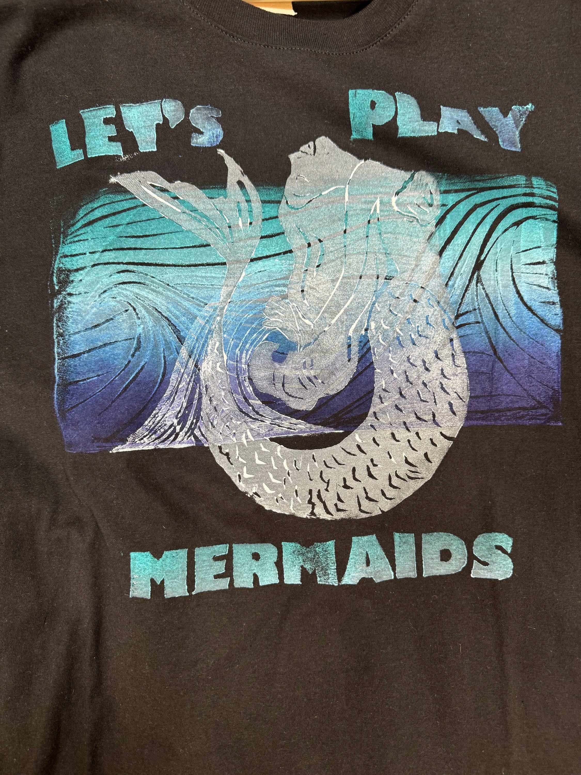 Let’s Play Mermaids Black T-shirt