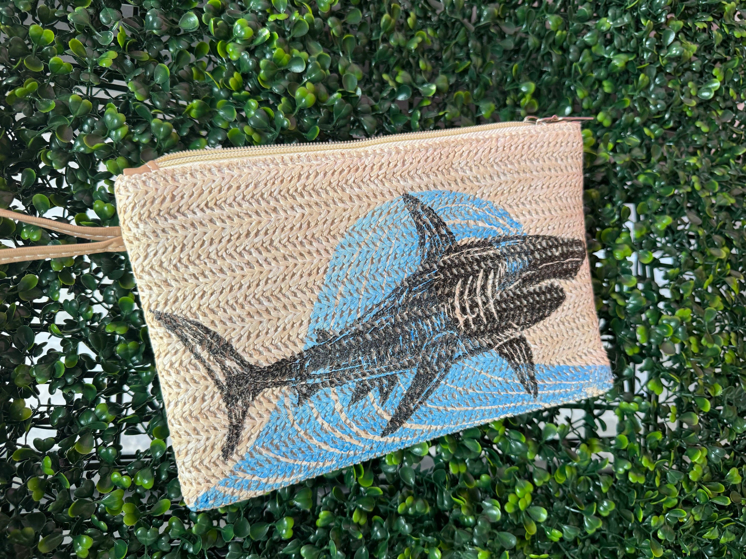 Shark straw wristlet