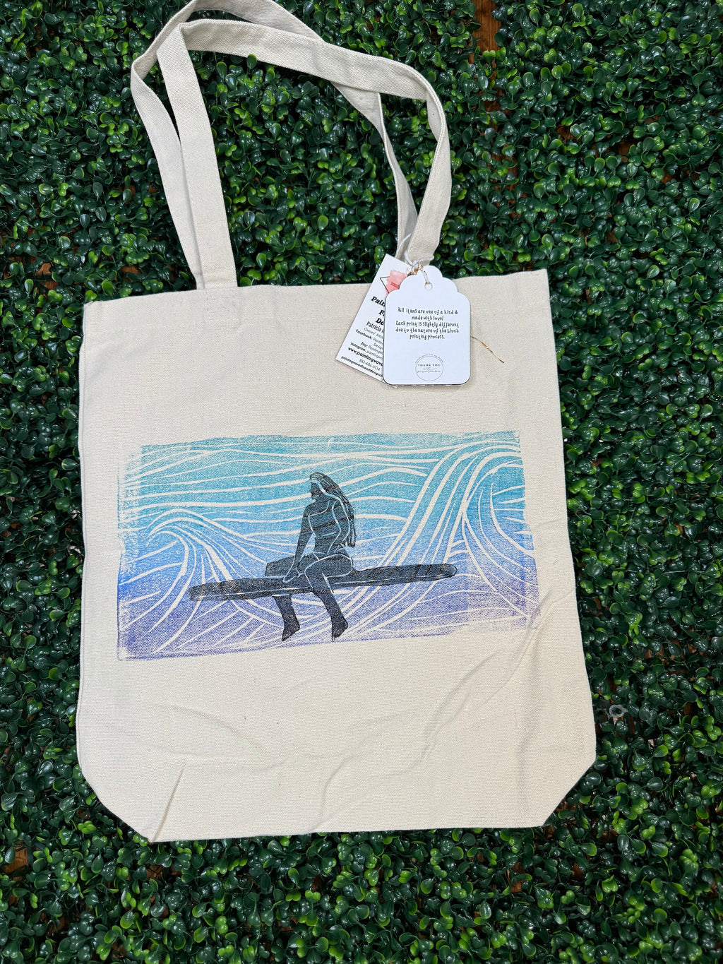 Surfer Girl on a Wave #1 Tote Bag