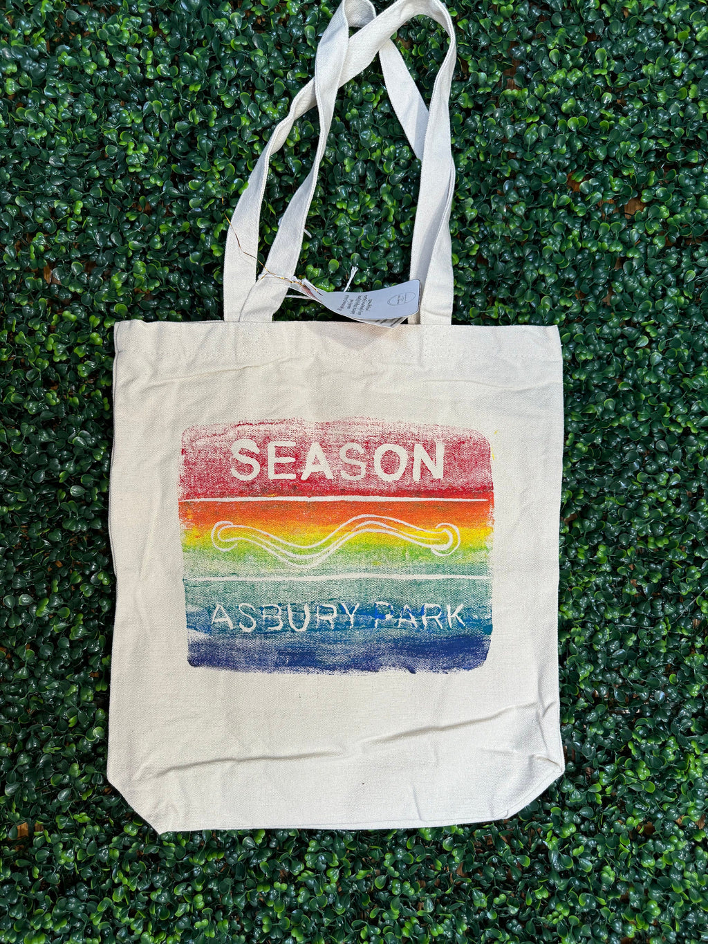 Asbury Park Rainbow Beach Badge Tote Bag
