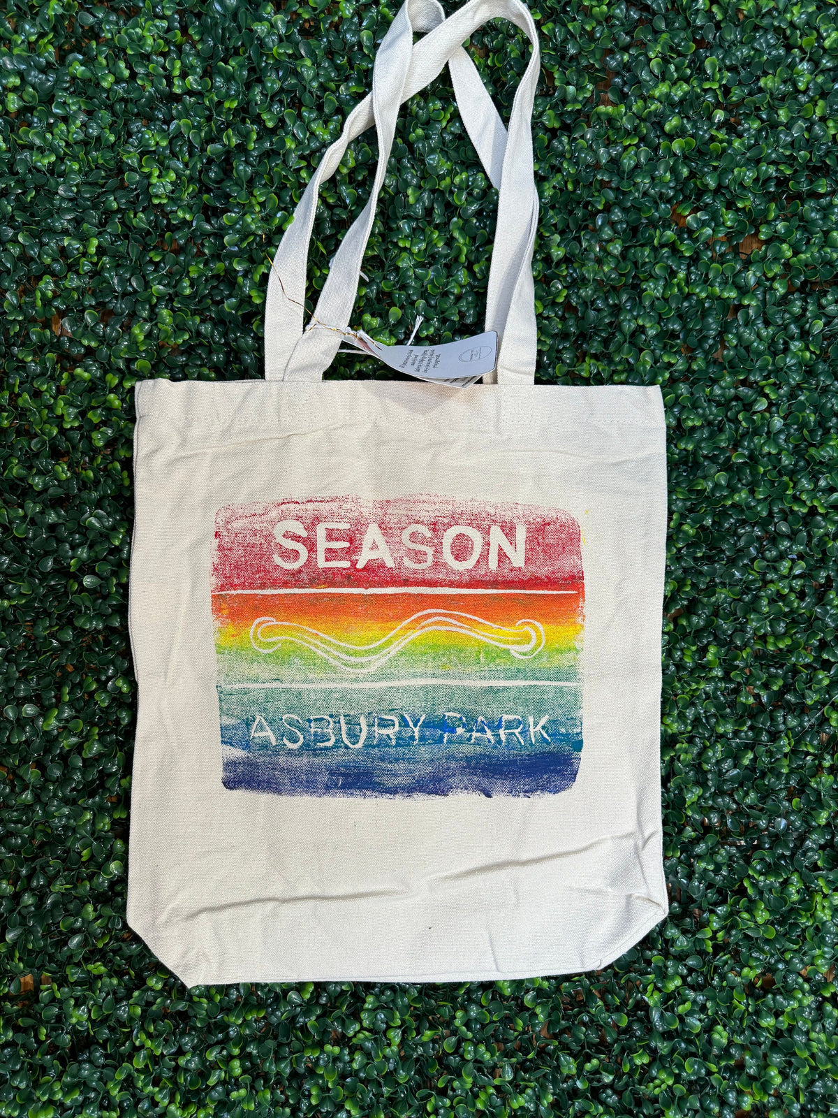 Asbury Park Rainbow Beach Badge Tote Bag