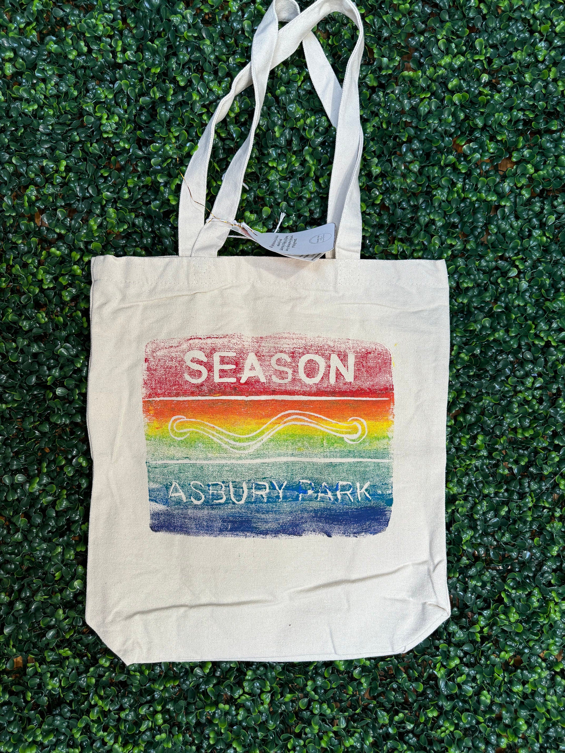 Asbury Park Rainbow Beach Badge Tote Bag