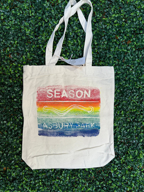 Asbury Park Rainbow Beach Badge Tote Bag