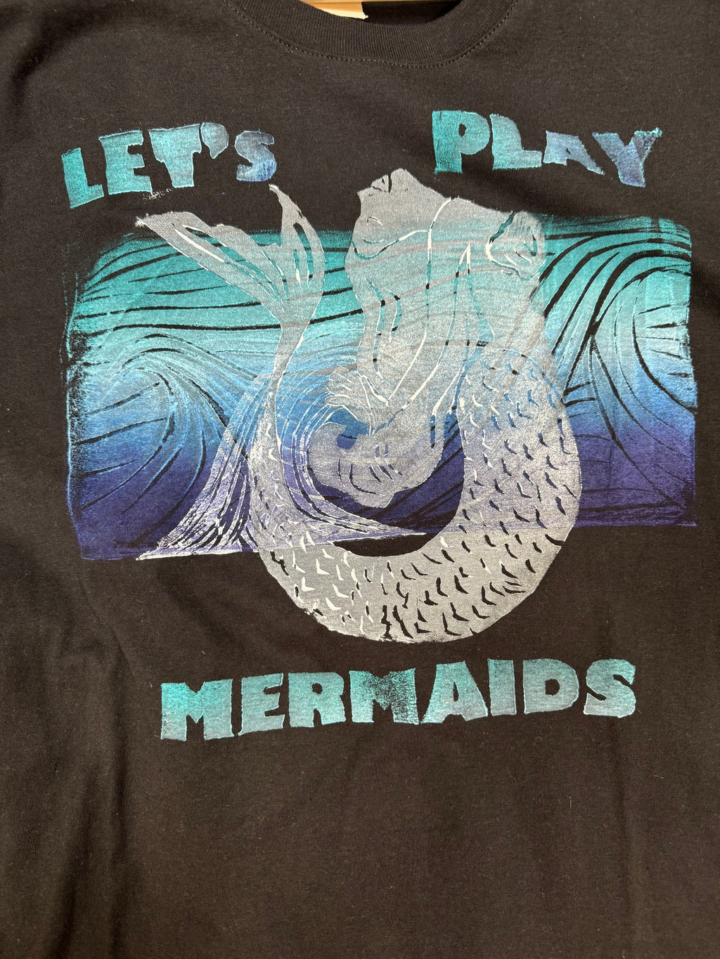 Let’s Play Mermaids Black T-shirt